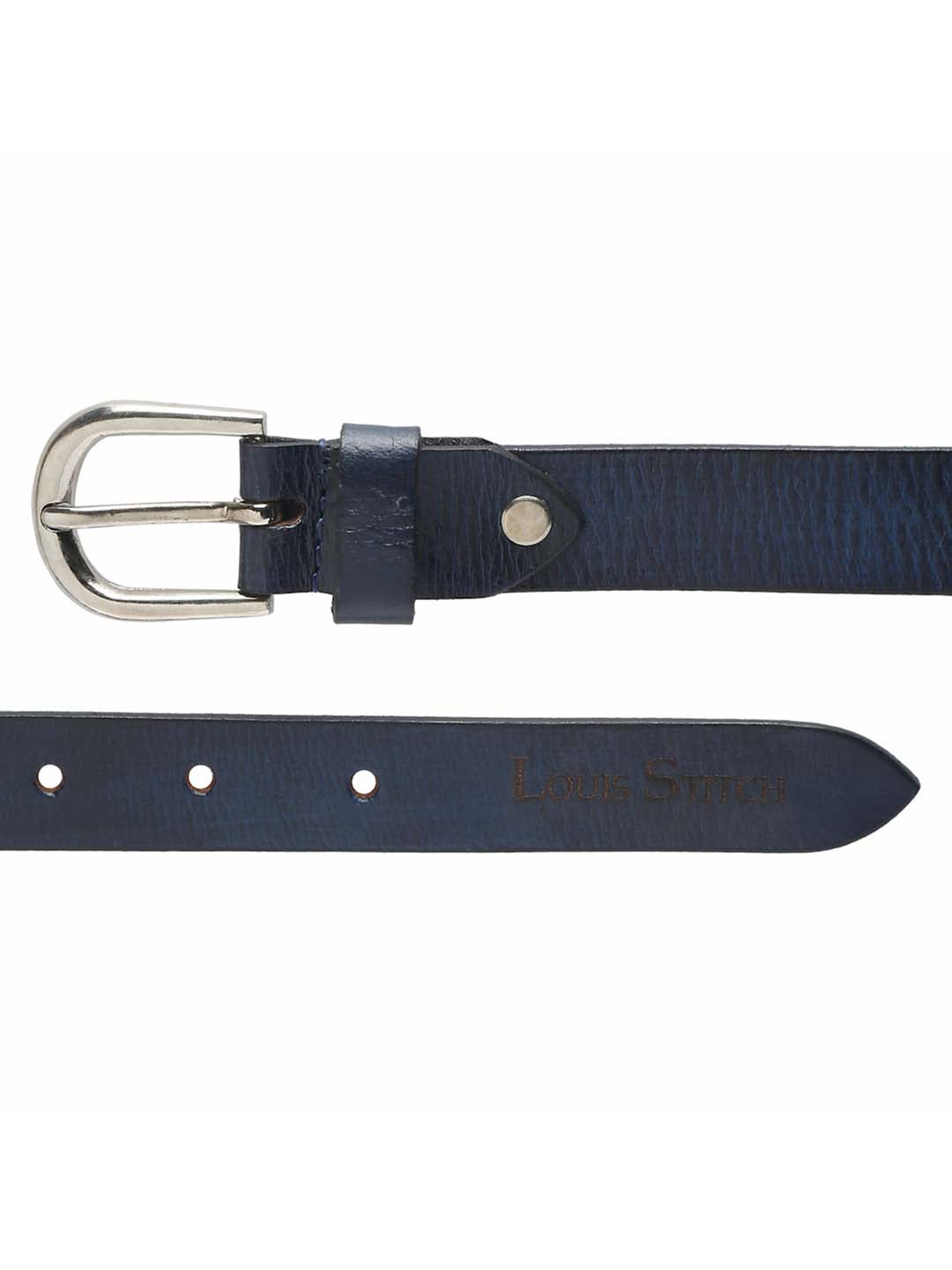 Men's Blue Casual Italian Leather Belt For Men