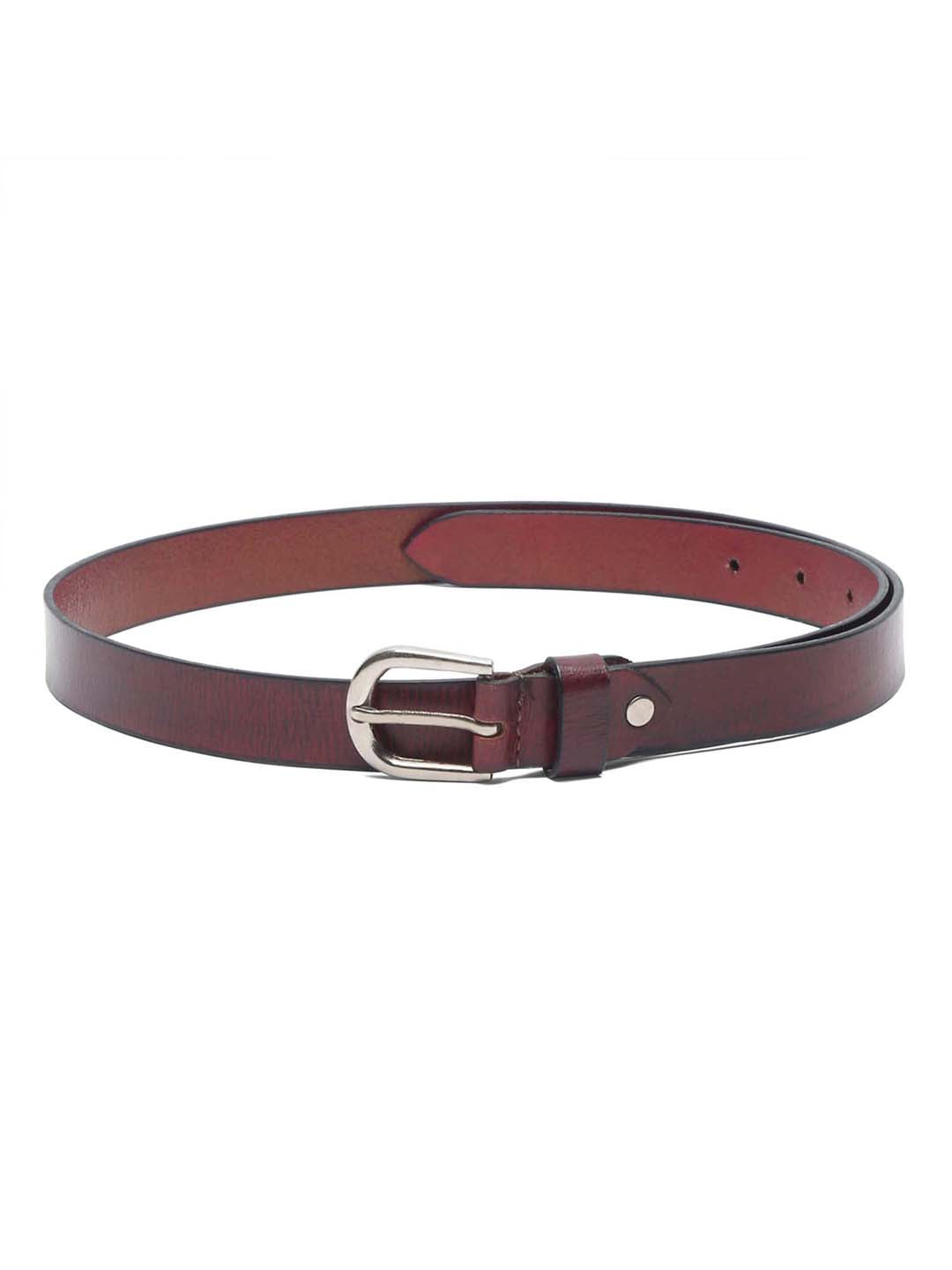 Maroon Men's Rosewood Casual Italian Leather Belt For Men