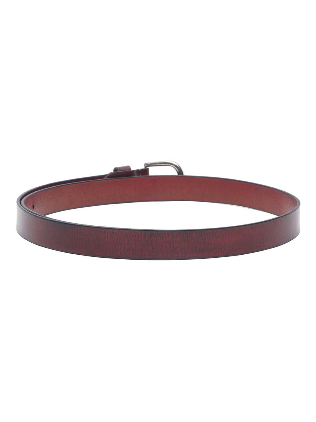 Maroon Men's Rosewood Casual Italian Leather Belt For Men