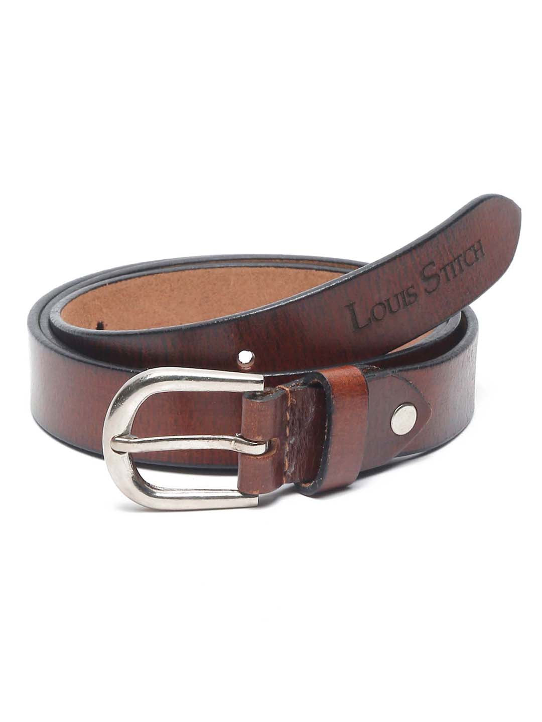 Tan Men's Tan Casual Italian Leather Belt For Men