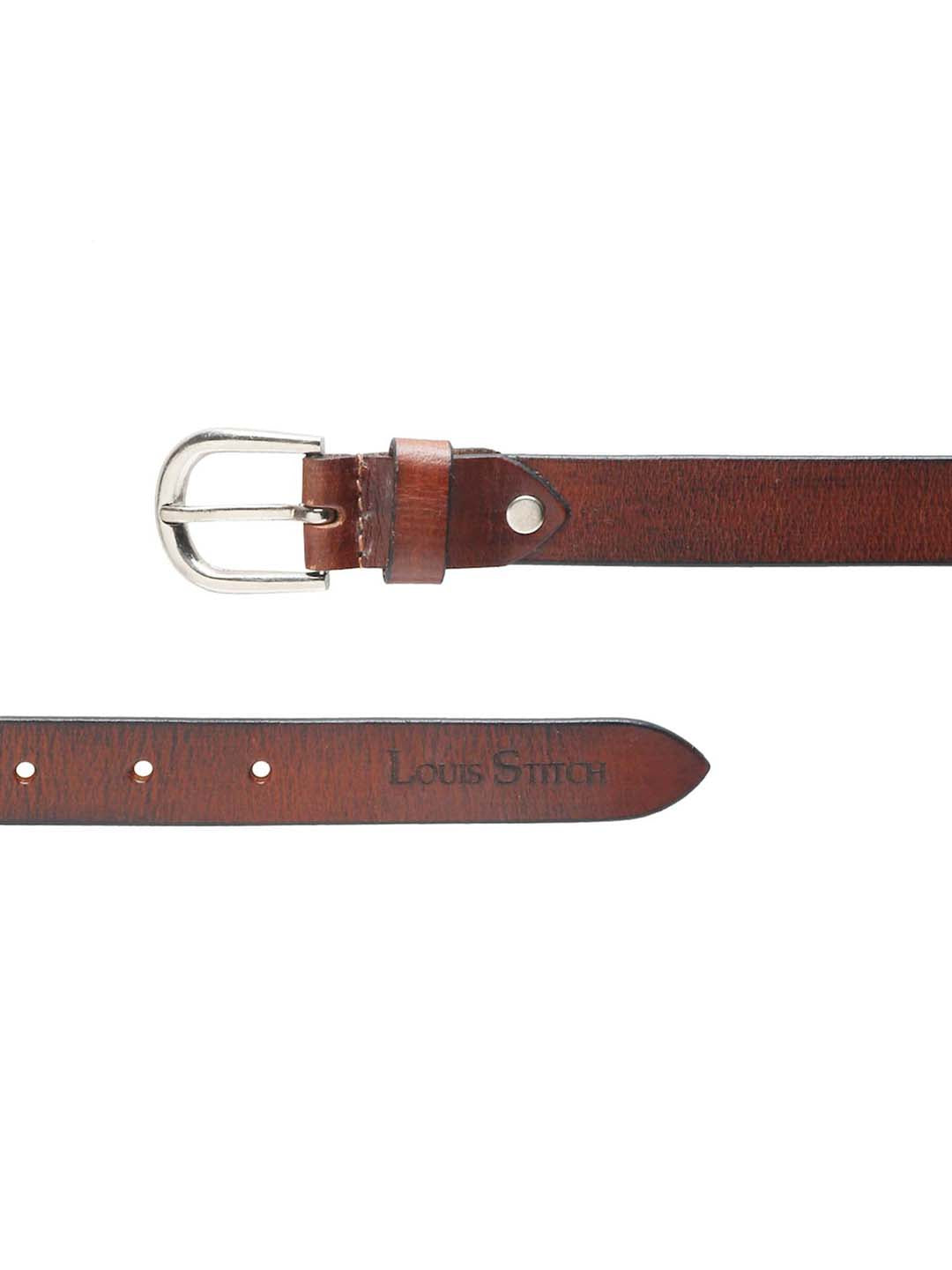 Men's Tan Casual Italian Leather Belt For Men