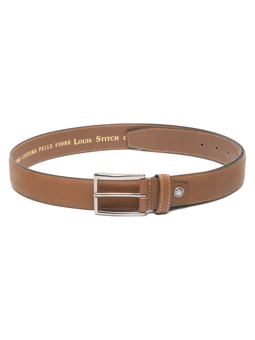 Men's Cigar Brown Casual Italian New Buck Leather Belt For Men