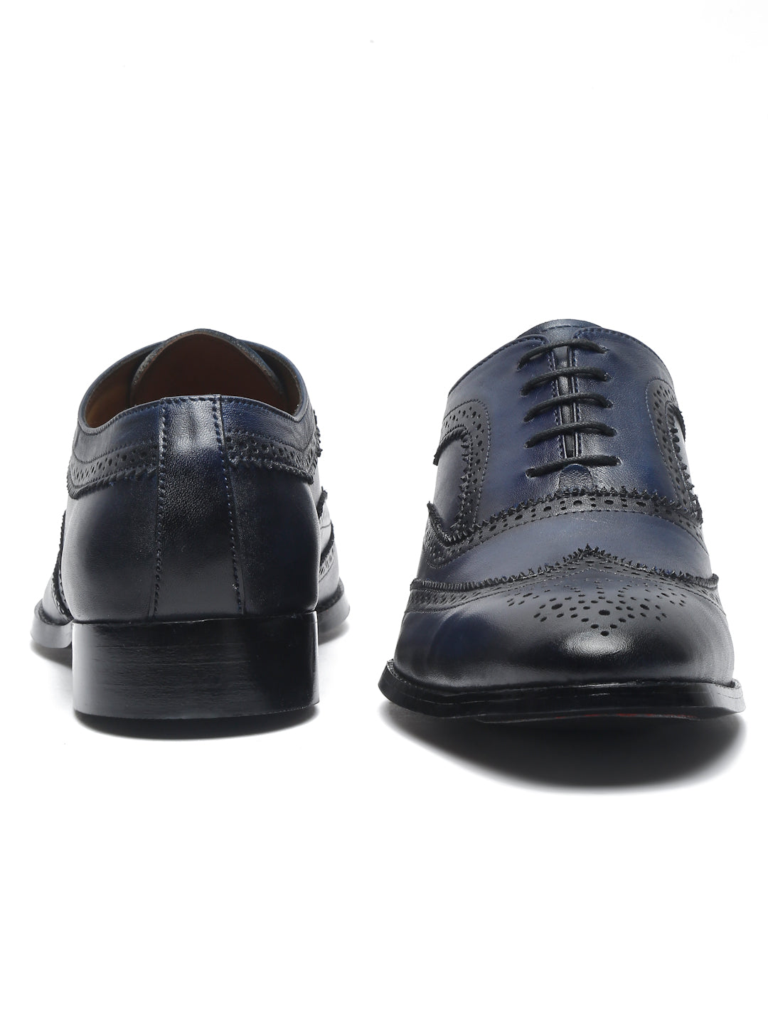 Blue Men's Premium Italian Leather Handcrafted Blue Brogue Shoes