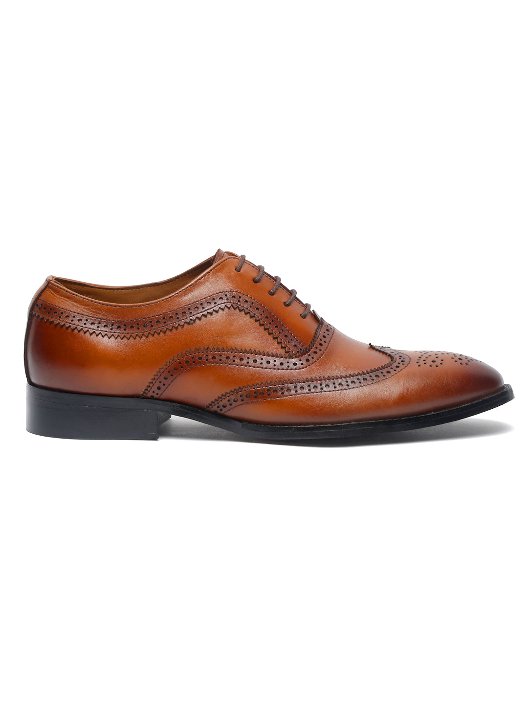 Tan Men's Premium Italian Leather Handcrafted Tan Brogue Shoes