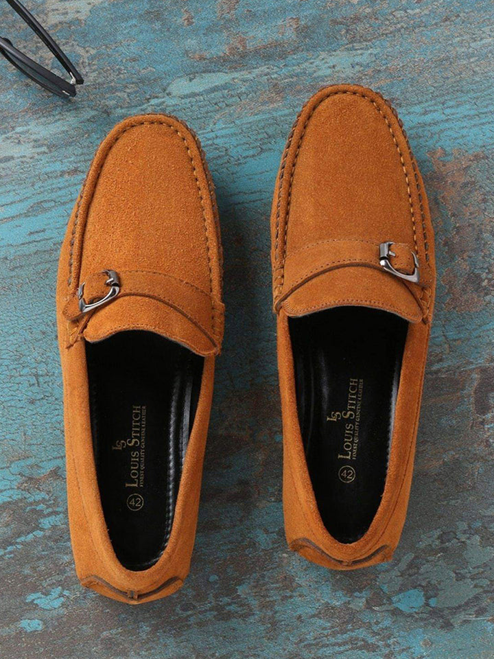 Tortilla Brown Handmade Italian Suede Leather Penny Loafers