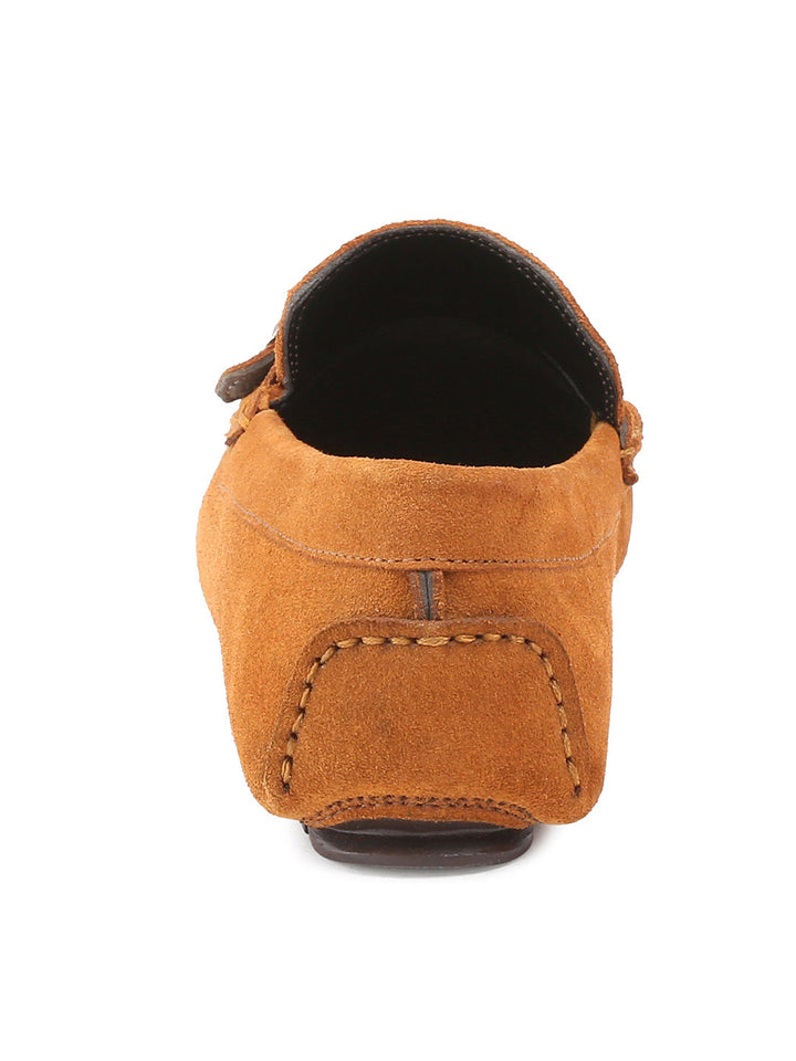 Tortilla Brown Handmade Italian Suede Leather Penny Loafers