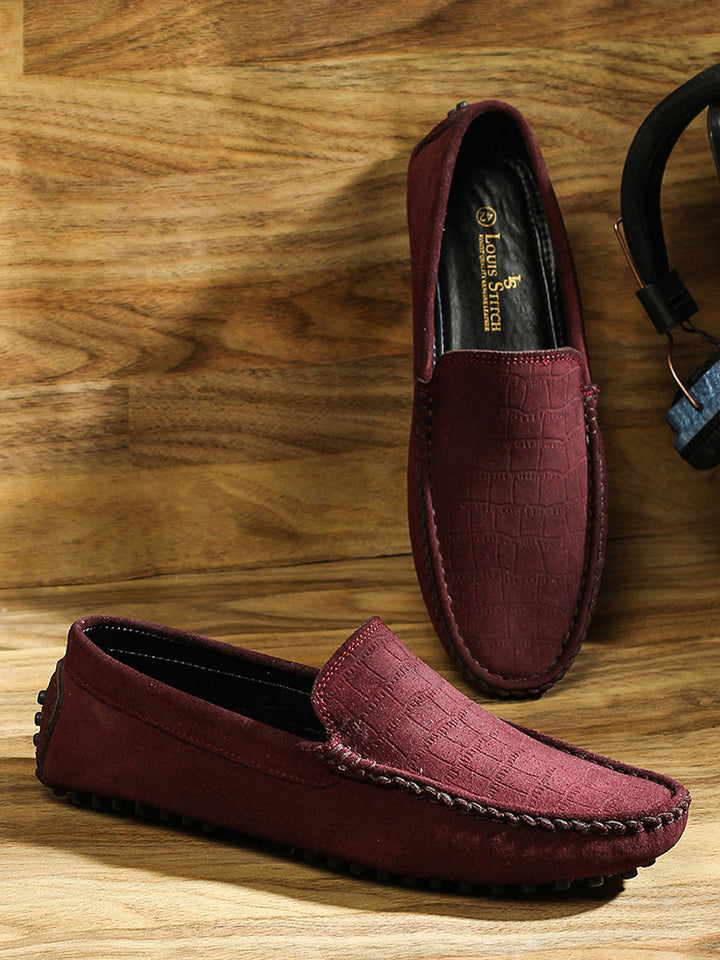 Rosewood Handmade Italian Suede Leather Penny Loafers