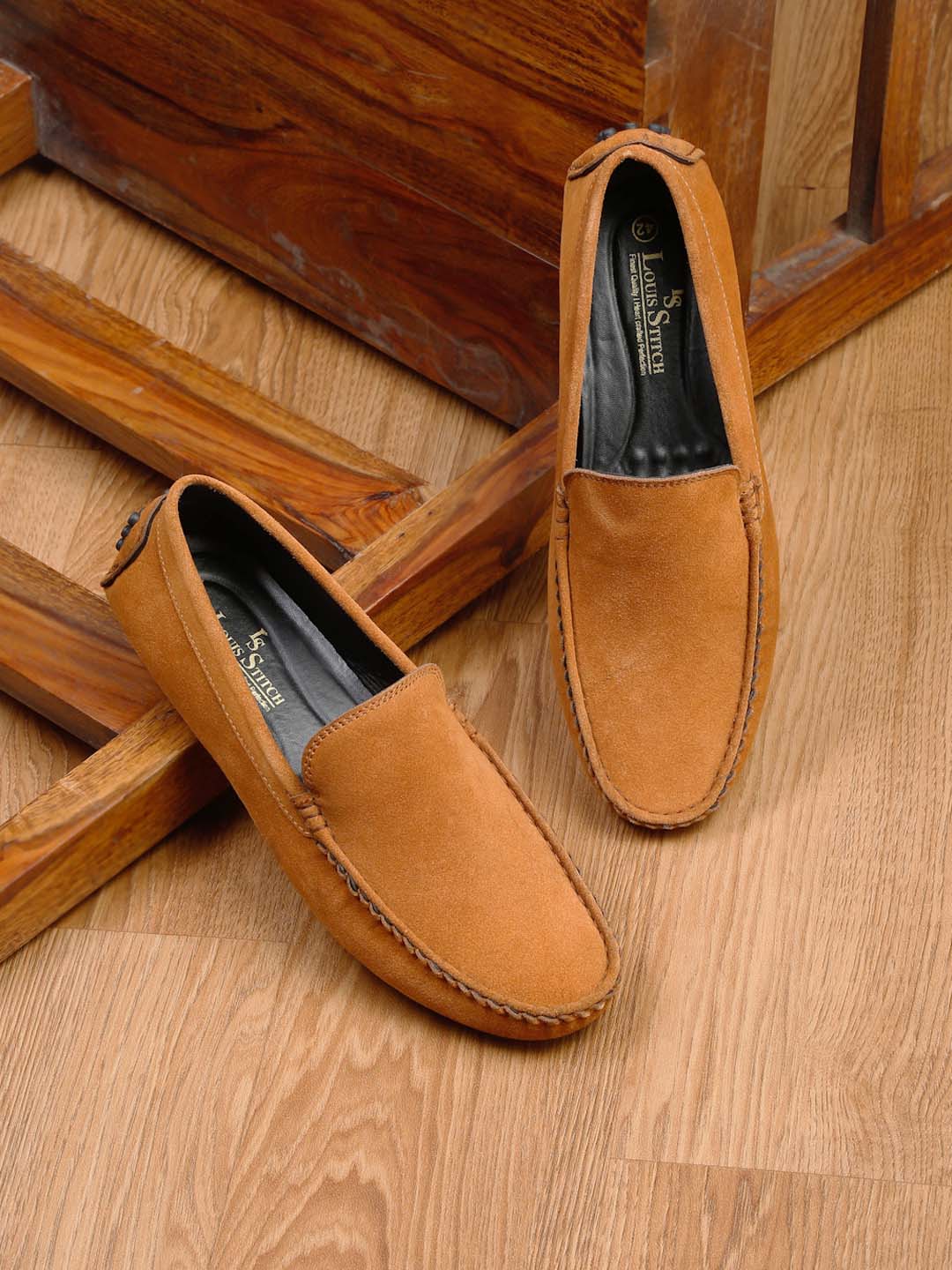 Tortilla Brown Handmade Italian Suede Leather Penny Loafers