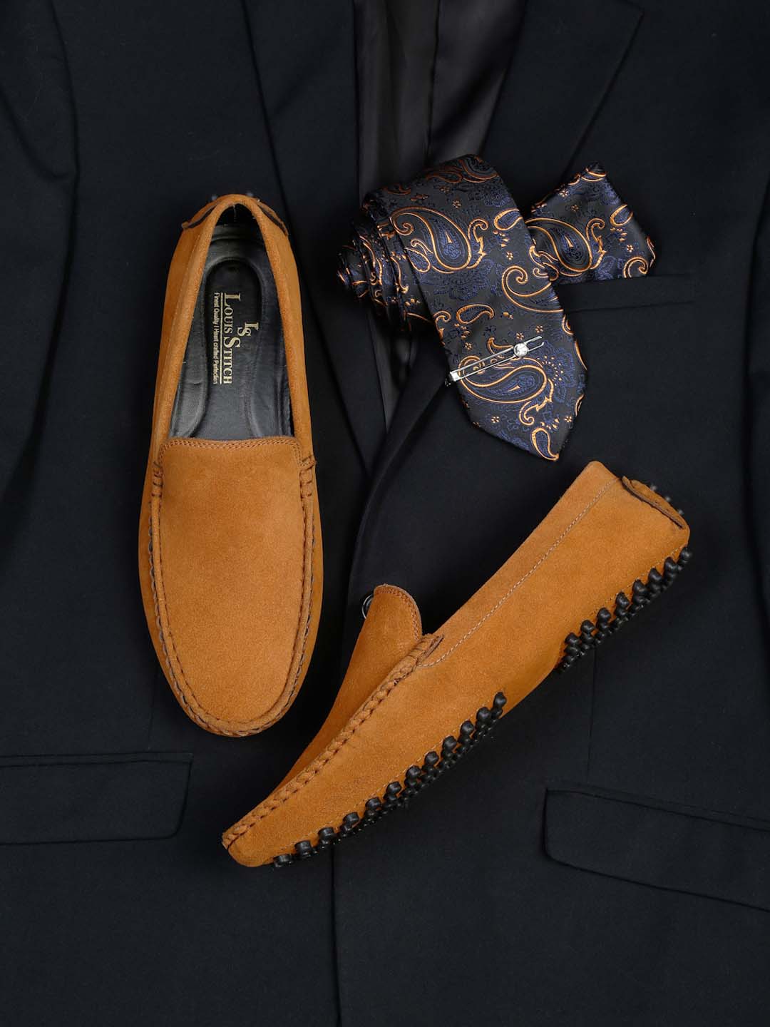 Tortilla Brown Handmade Italian Suede Leather Penny Loafers