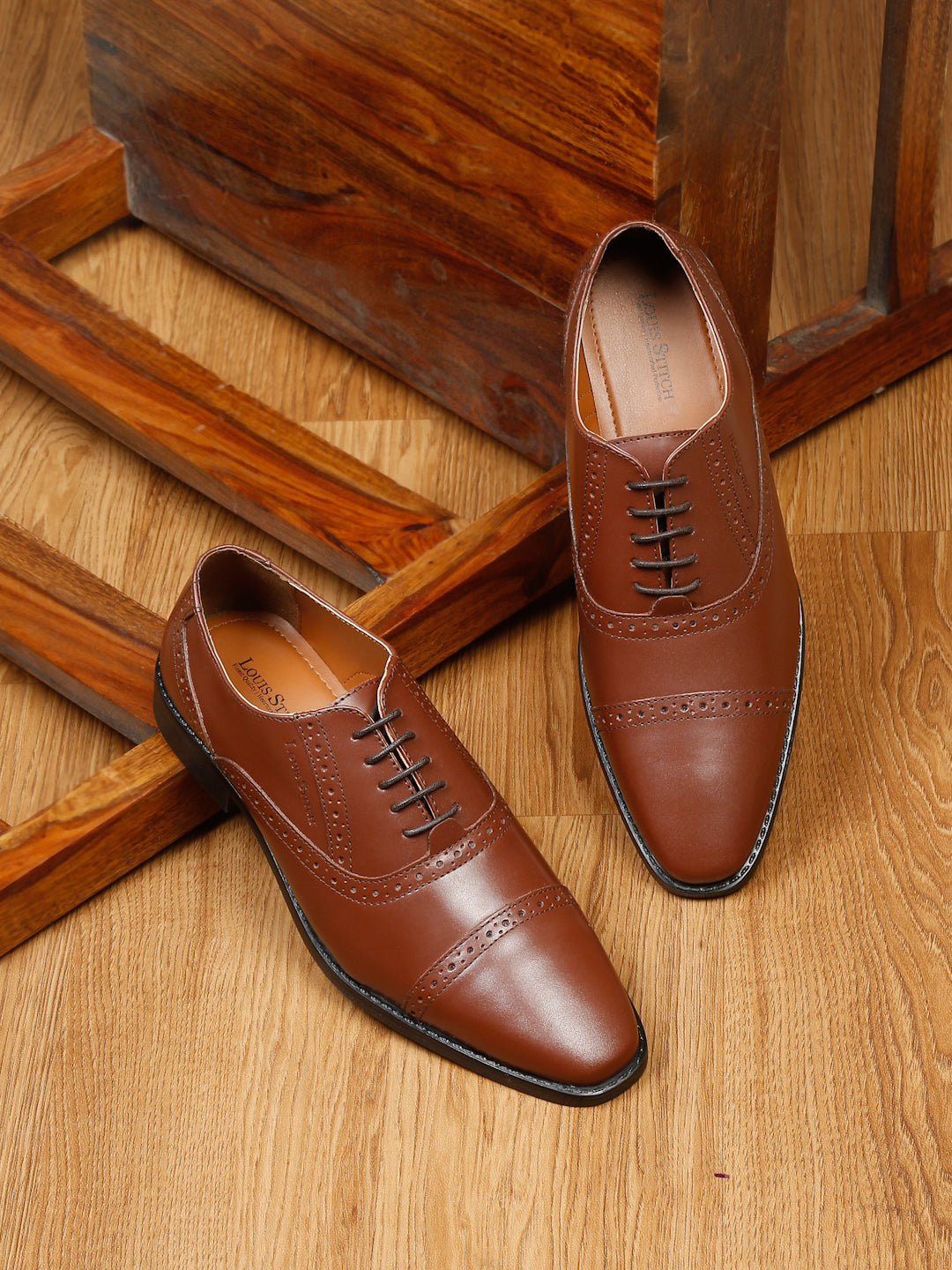 Italian Leather Oxford Russet Tan Shoes for Men