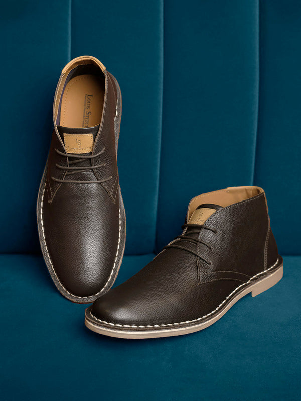 Brunette Brown Italian Leather British Stitch Down Chukka Boots