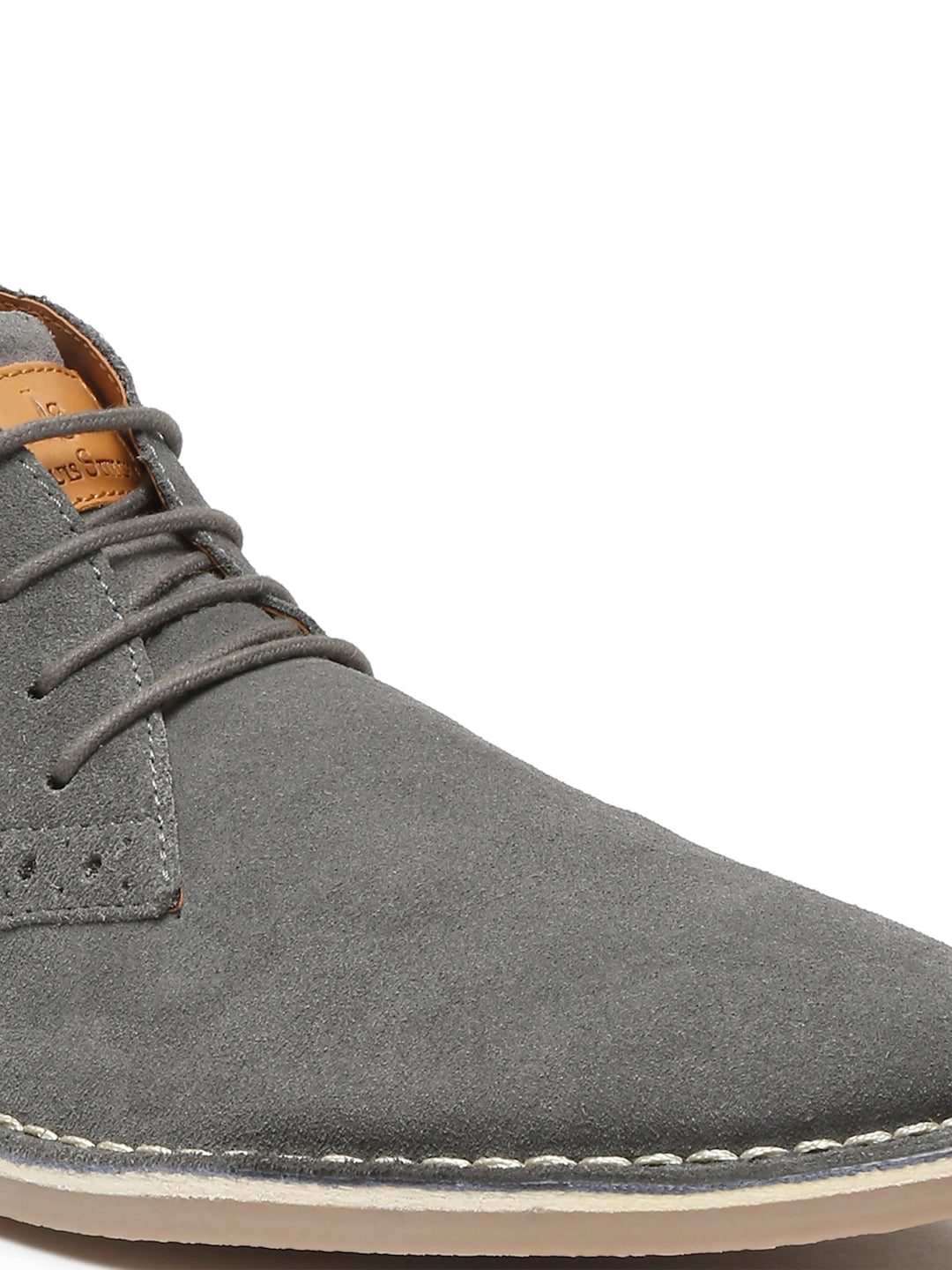 Ash Grey Italian Suede Leather British Stitch Down Brogue Chukka Boots