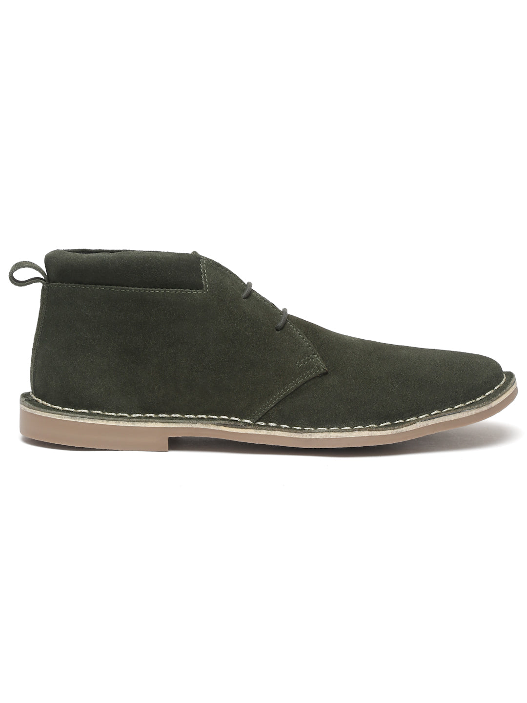 Moss Green Italian Suede Leather British Stitch Down Chukka Boots