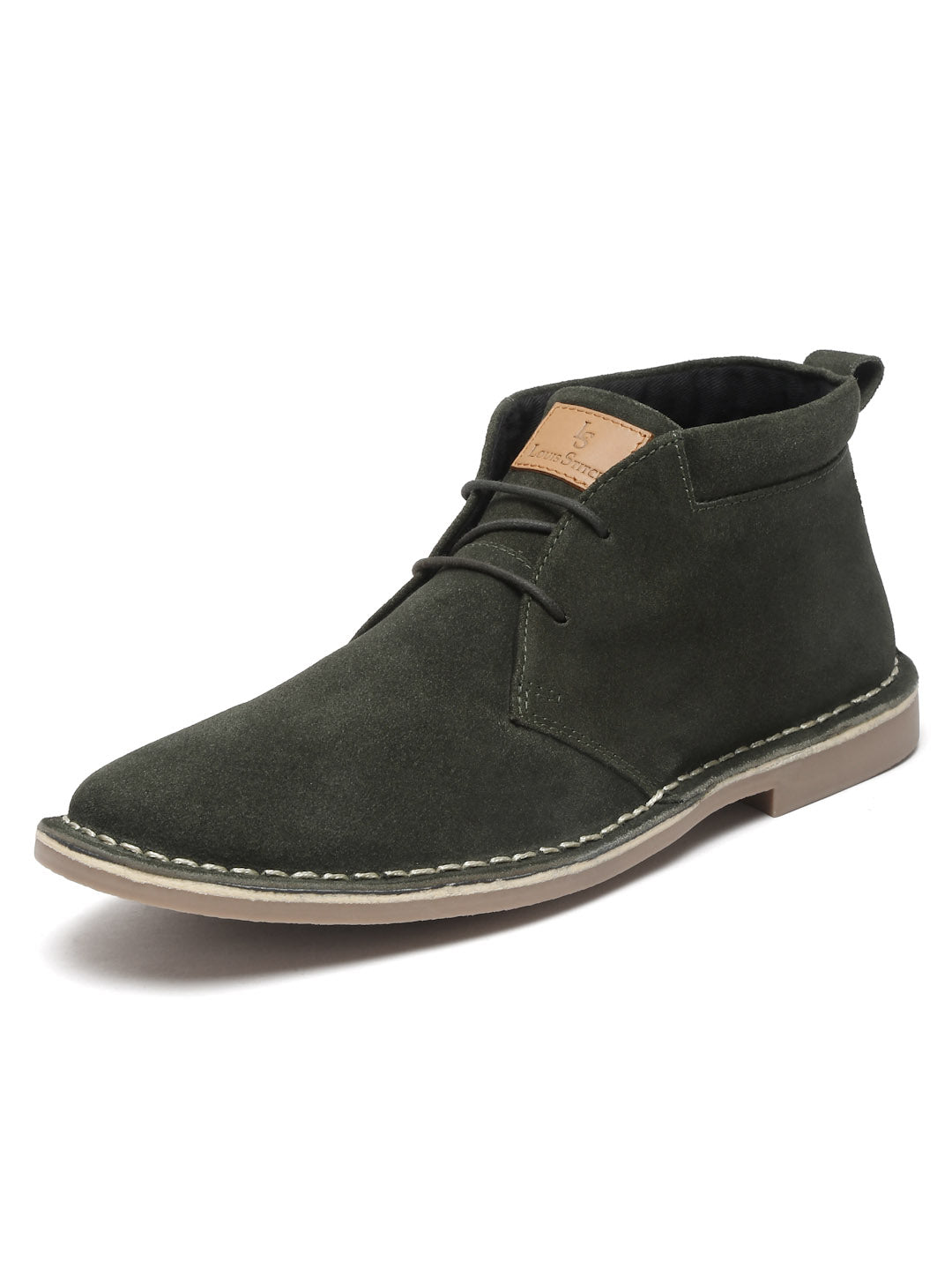 Moss Green Italian Suede Leather British Stitch Down Chukka Boots