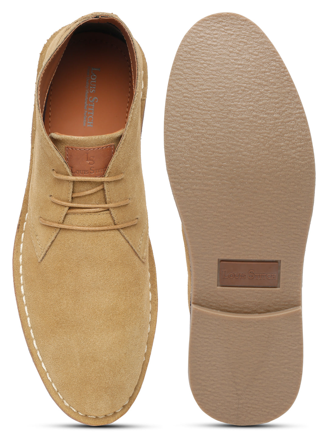 Oyester Cream Italian Suede Leather British Stitch Down Chukka Boots