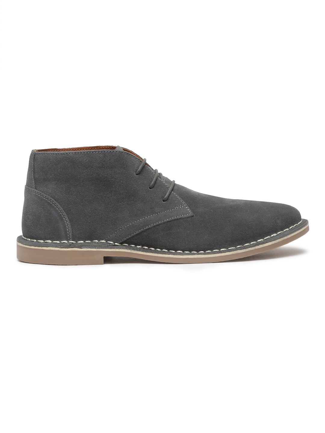 Ash Grey Italian Suede Leather British Stitch Down Chukka Boots