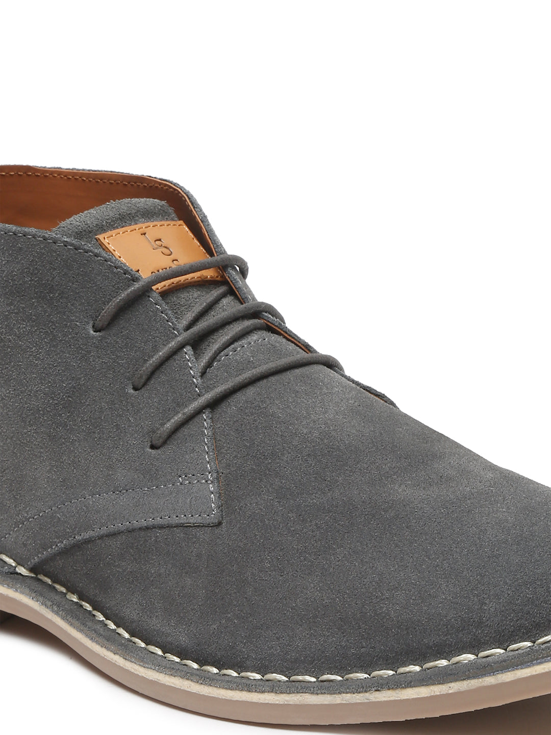 Ash Grey Italian Suede Leather British Stitch Down Chukka Boots