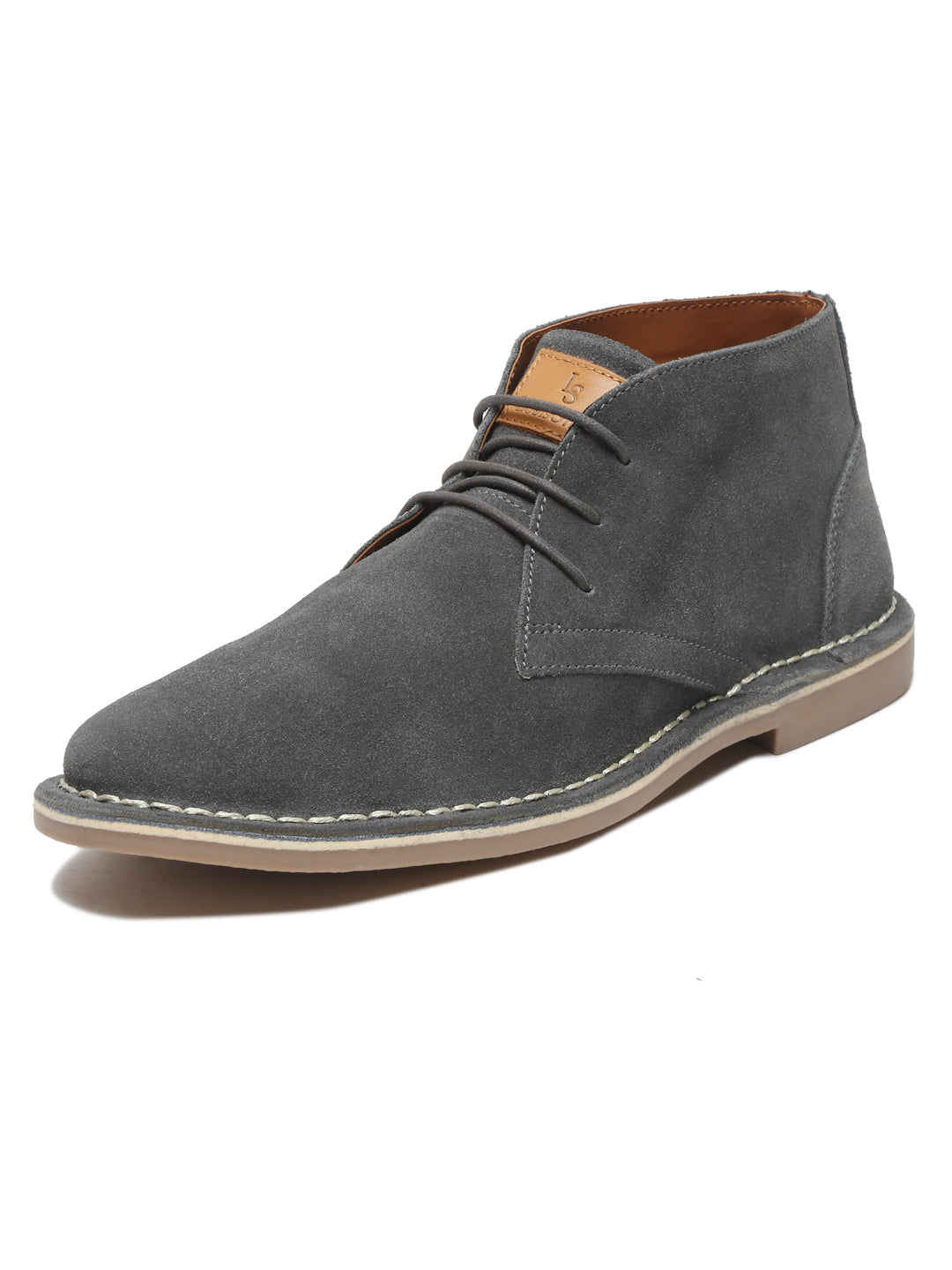 Ash Grey Italian Suede Leather British Stitch Down Chukka Boots