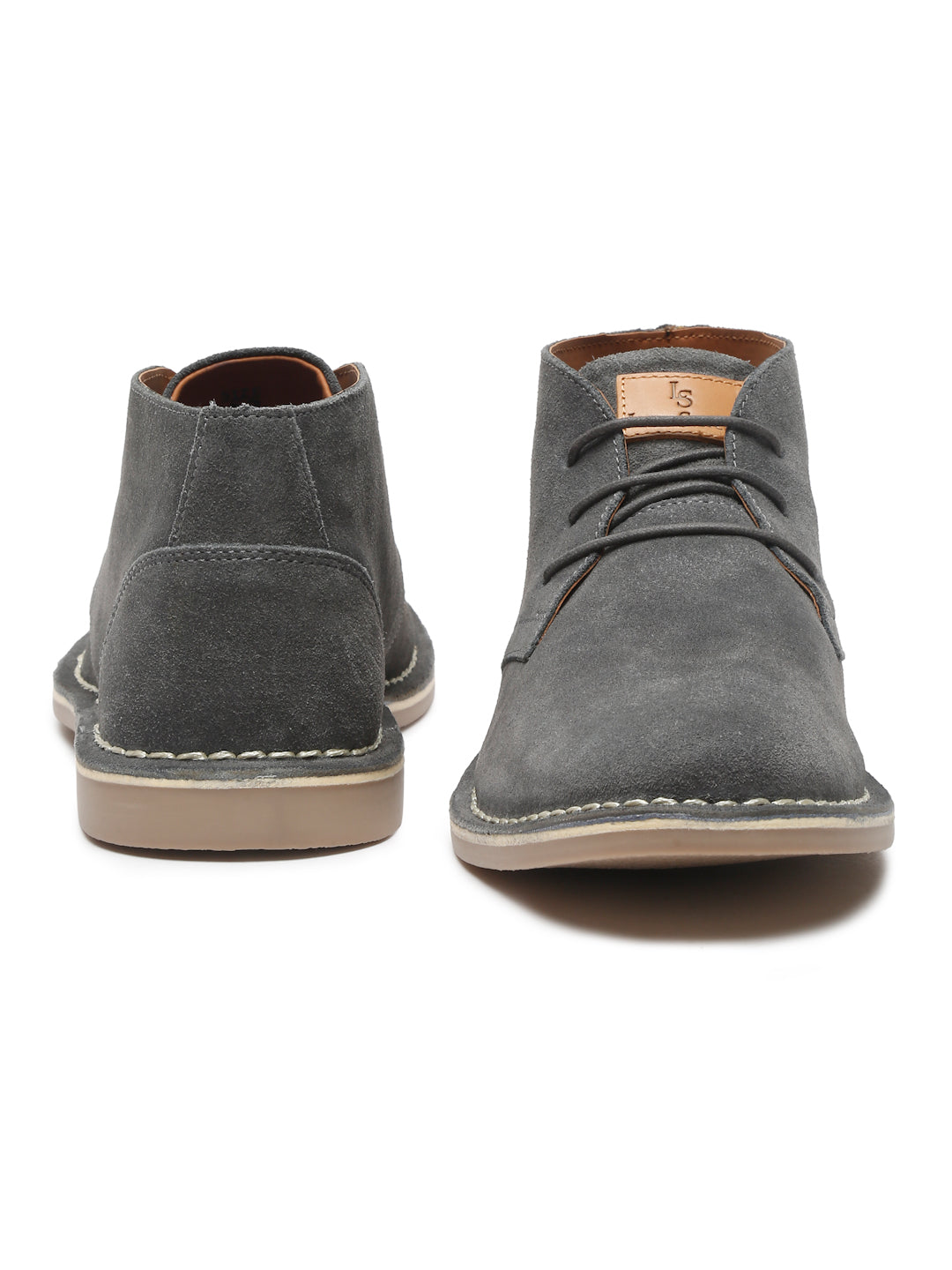 Ash Grey Italian Suede Leather British Stitch Down Chukka Boots