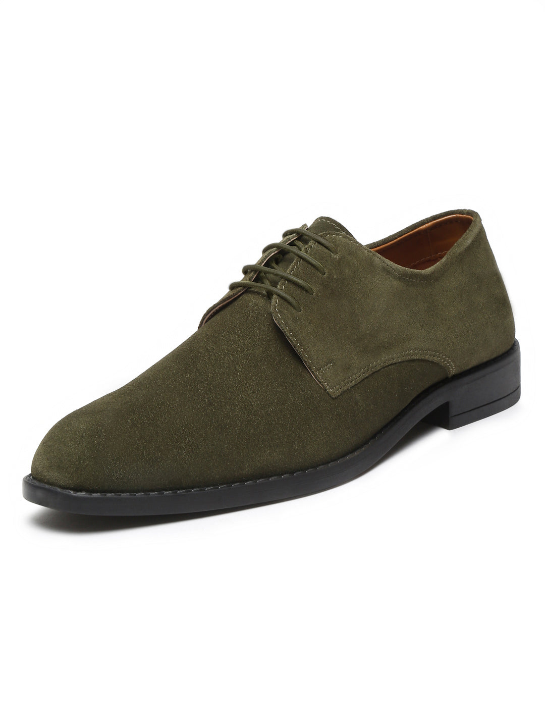 Seaweed Green Italian Suede Leather Shoes Laceup British Style Handcrafted Casual Shoe for Men