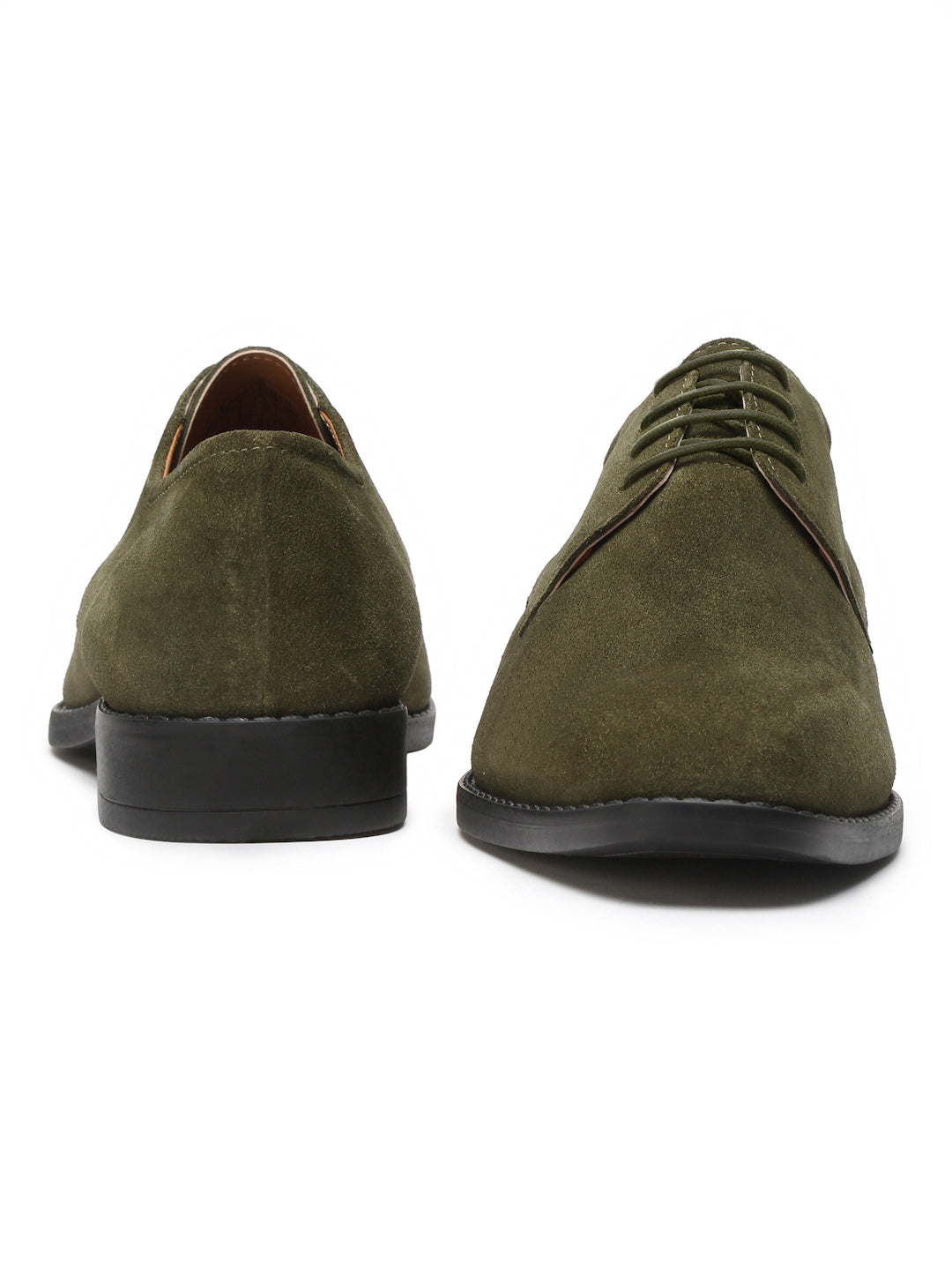 Seaweed Green Italian Suede Leather Shoes Laceup British Style Handcrafted Casual Shoe for Men