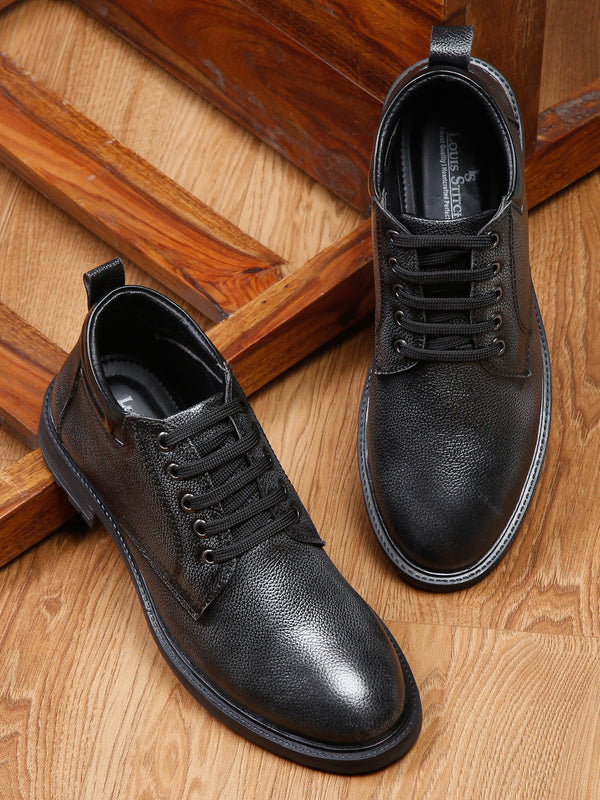 Buy LOUIS STITCH Men's Jet Black Italian Leather Shoes Handmade