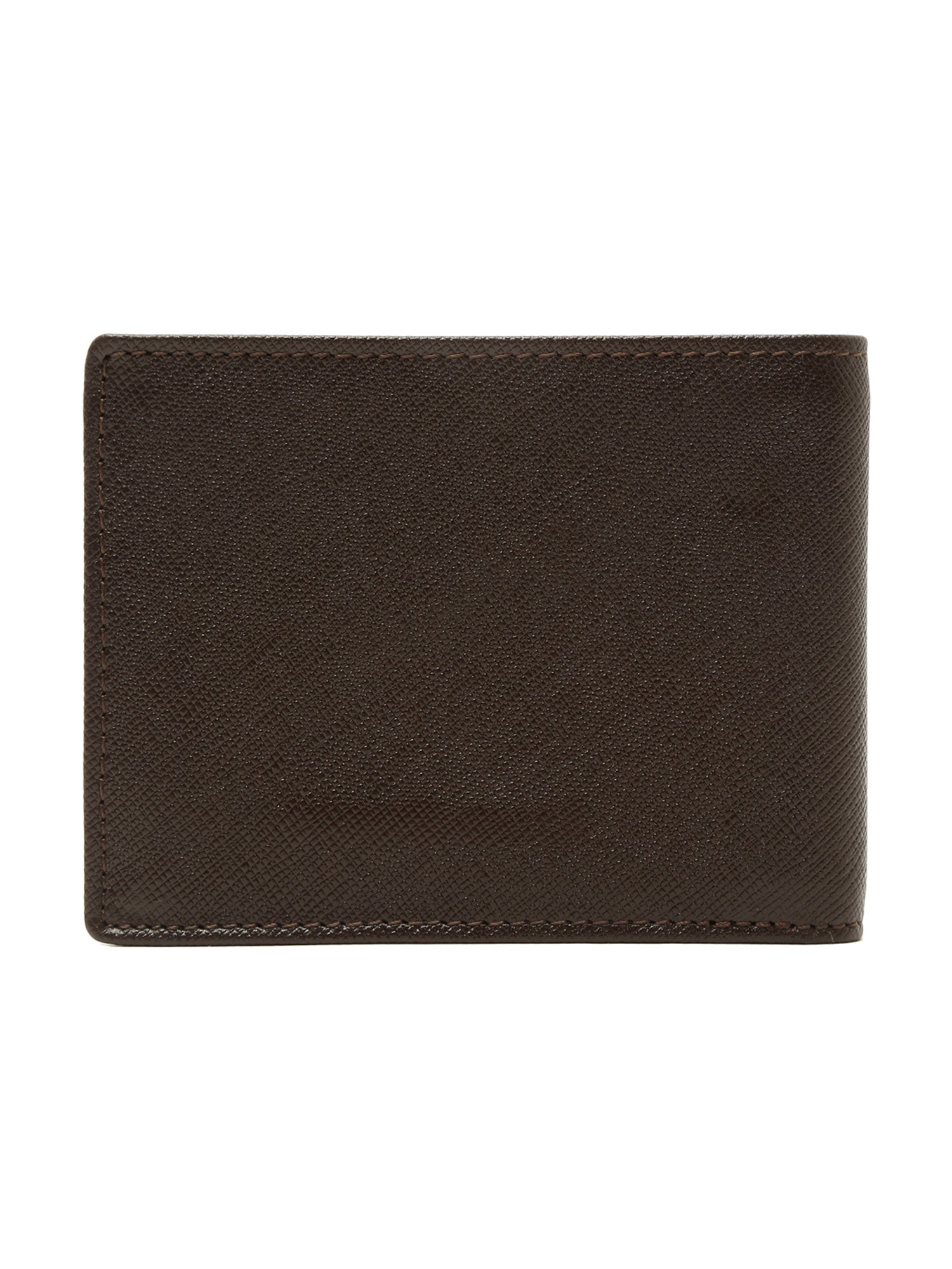 Bistre Brown Italian Saffiano Leather RFID Slim Wallet