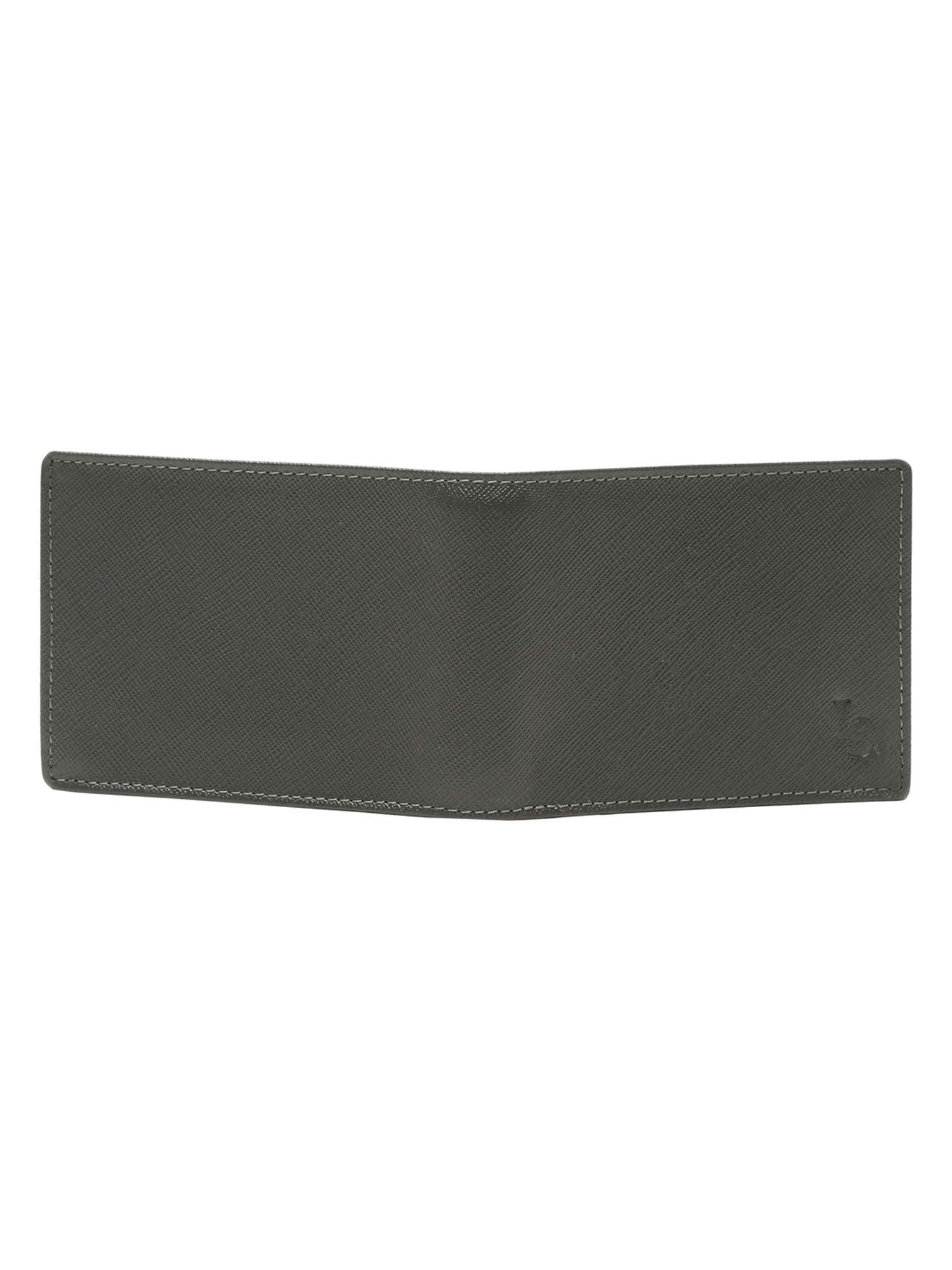 Ash Grey Italian Saffiano Leather RFID Slim Wallet