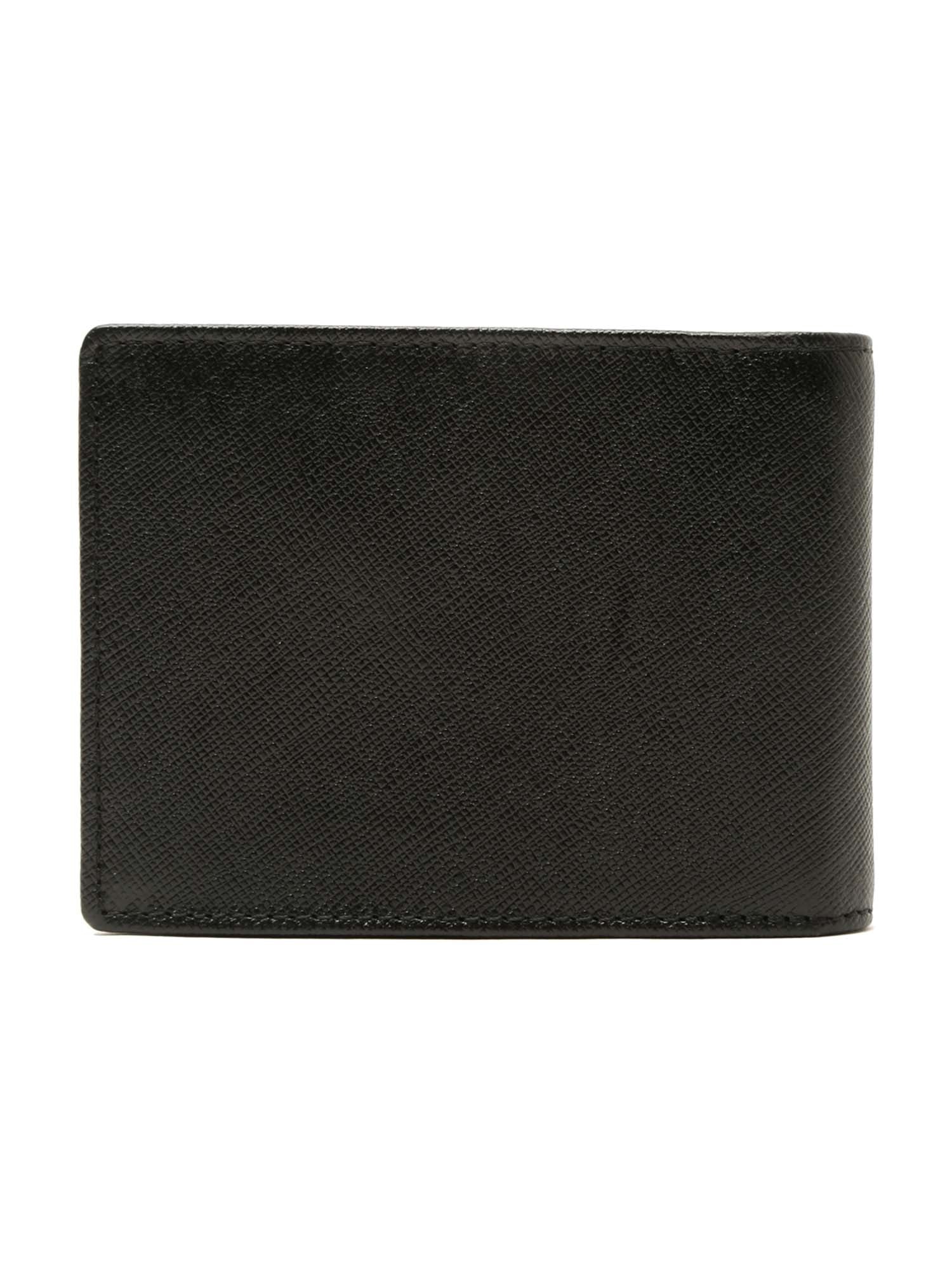 Jet Black Italian Saffiano Leather RFID Slim Wallet