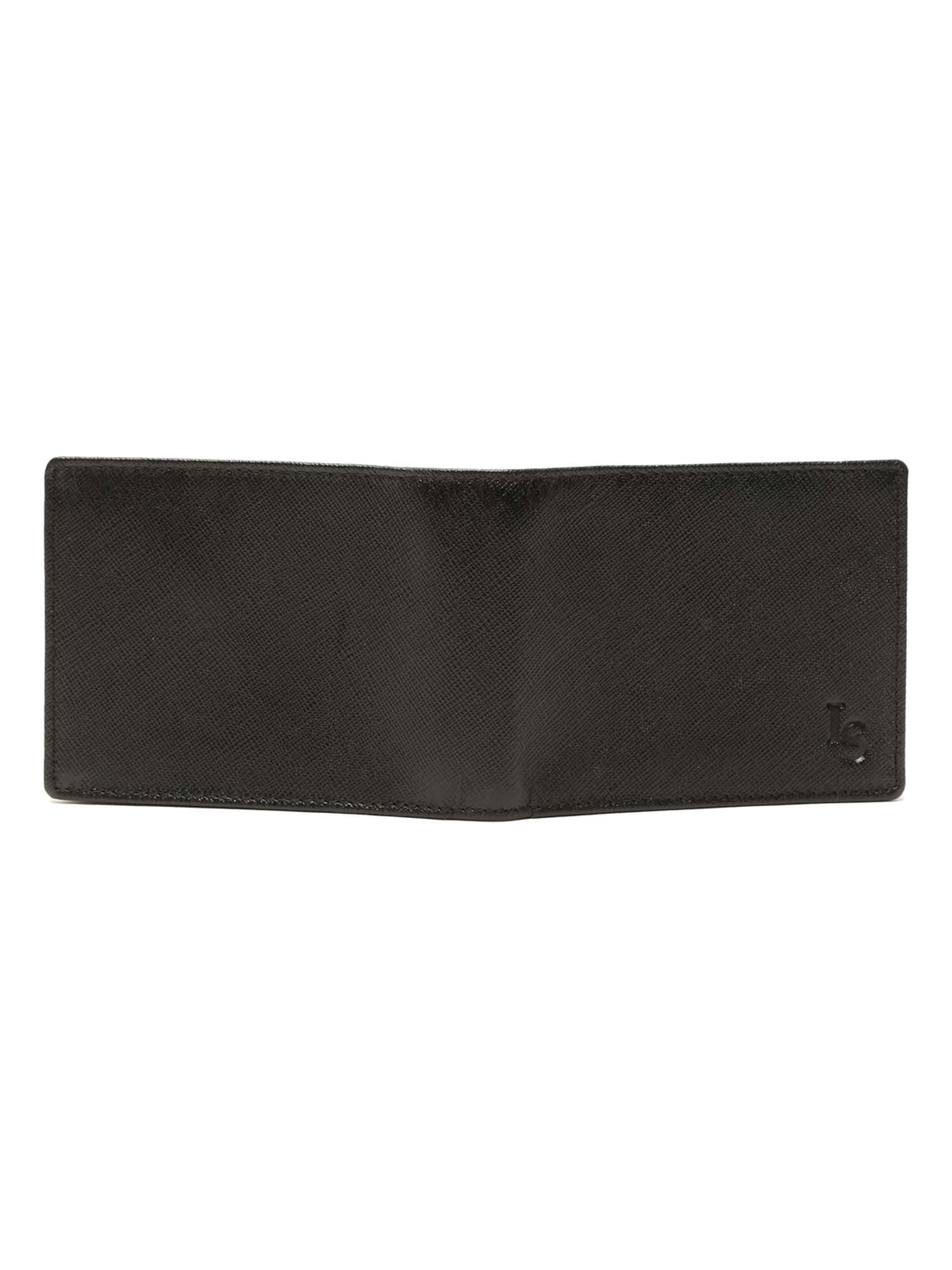 Jet Black Italian Saffiano Leather RFID Slim Wallet