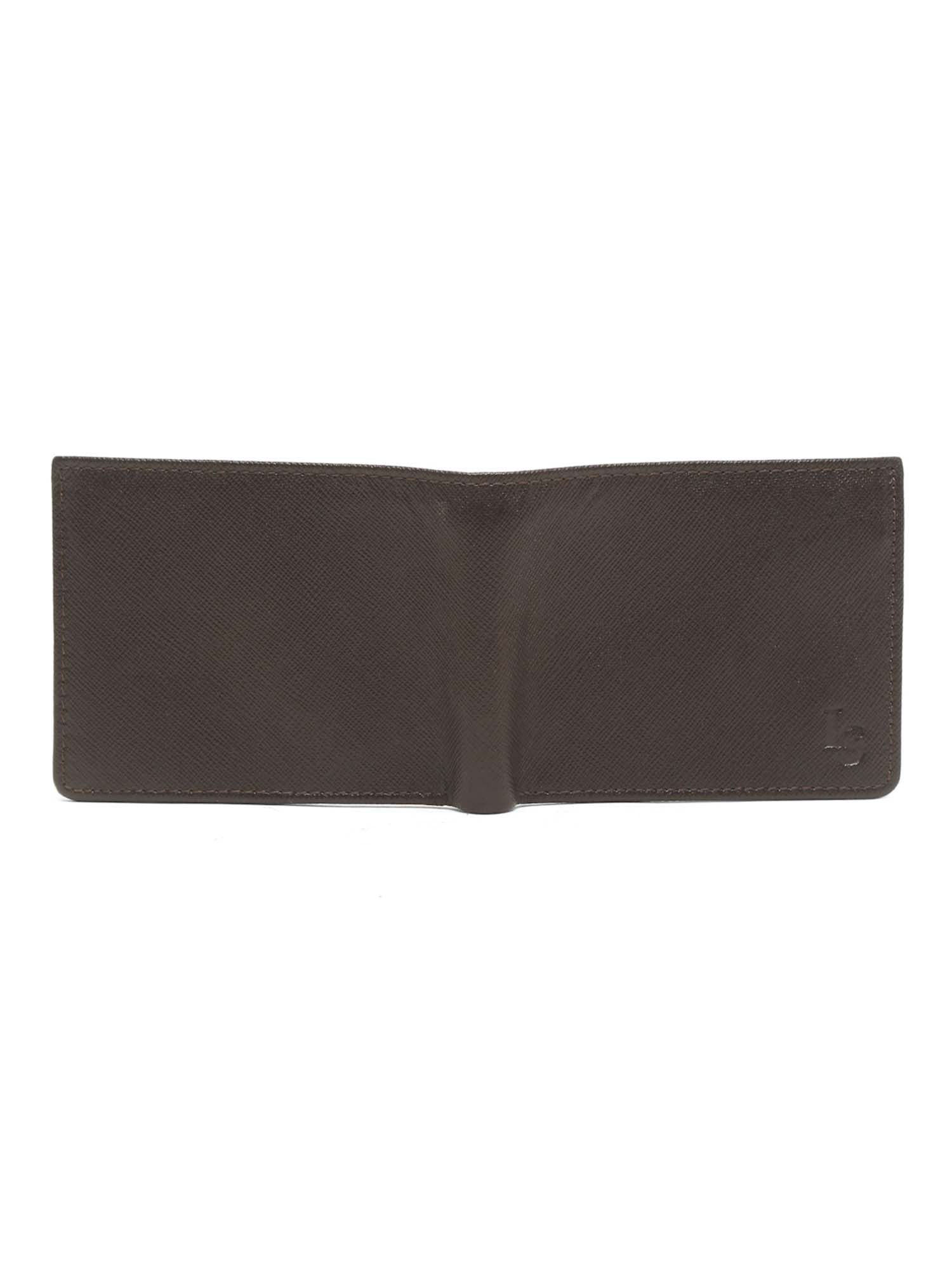 Bistre Brown Italian Saffiano Leather Zipper Wallet