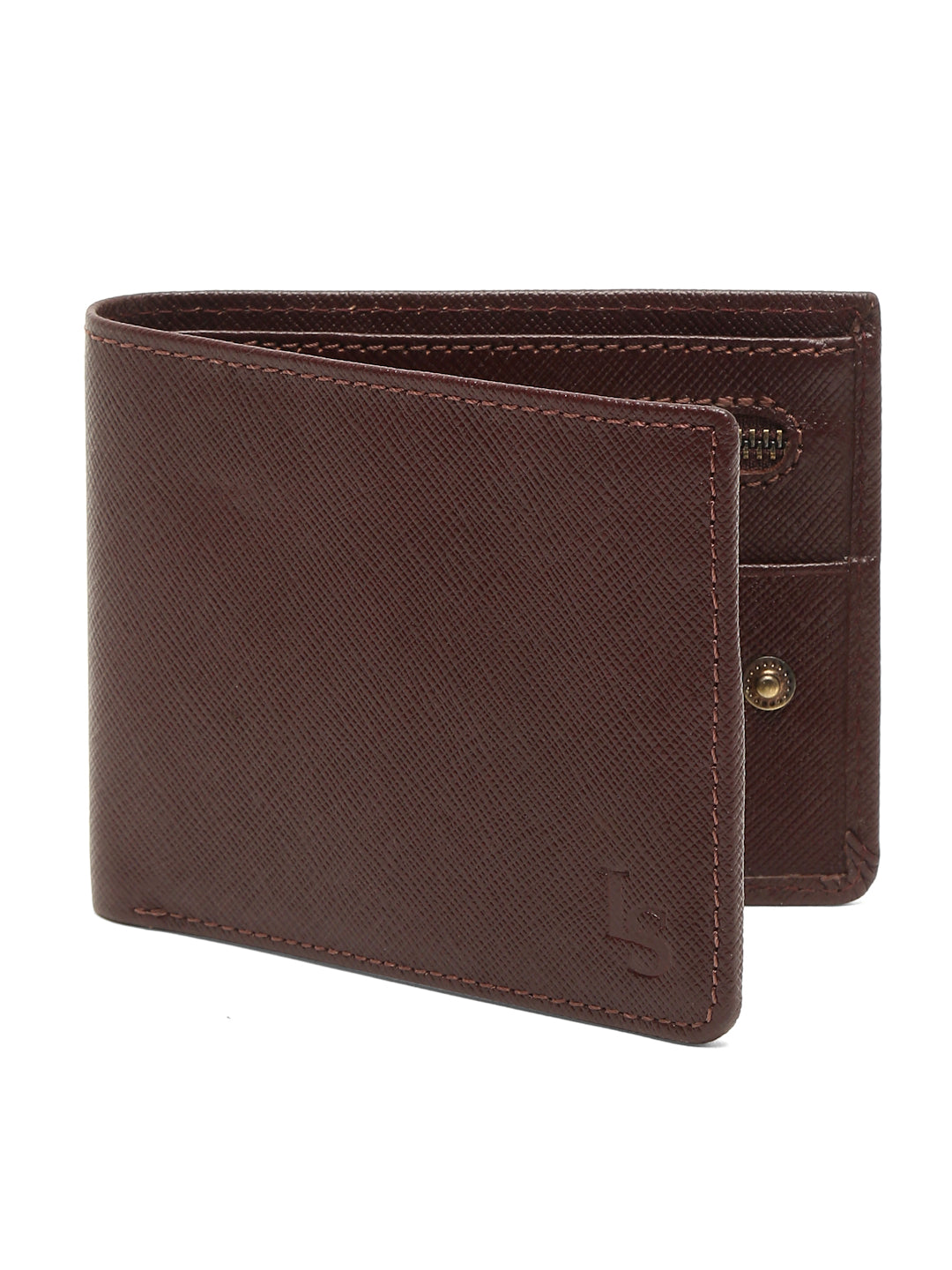 Rosewood Italian Saffiano Leather Zipper Wallet