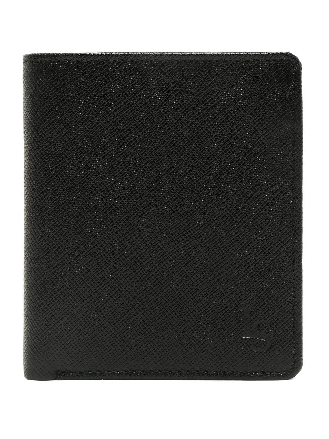 Jet Black Italian Saffiano Leather Wallet Note Case