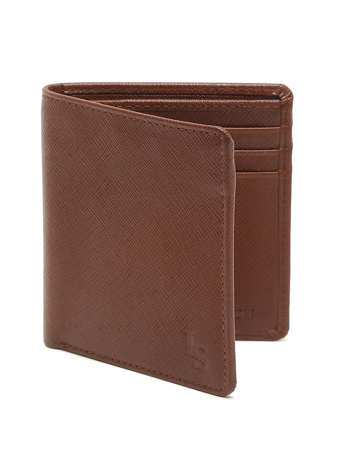 British Tan Italian Saffiano Leather Wallet Note Case