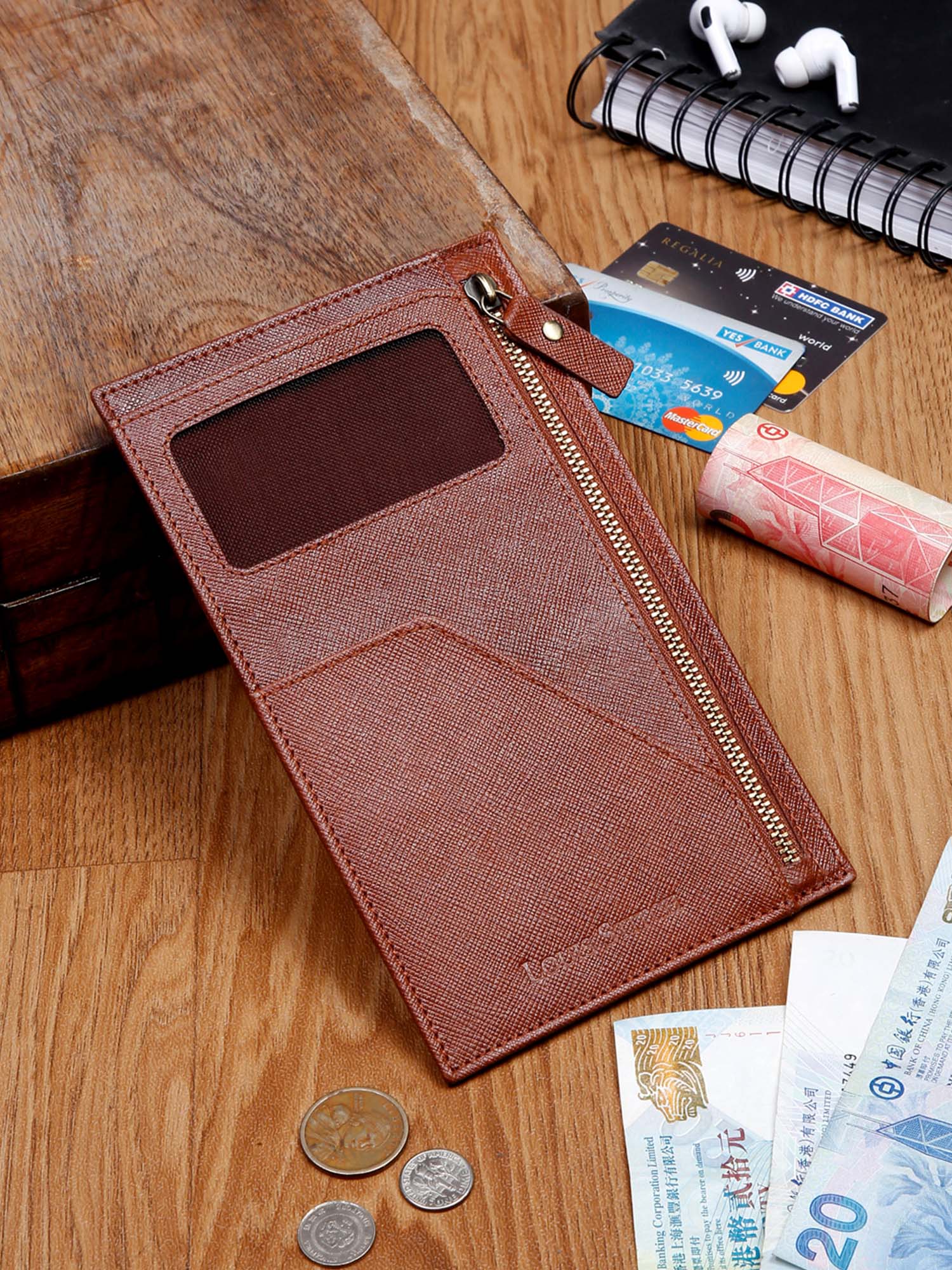 Italian Saffiano Leather Passport Holder With RFID Protection