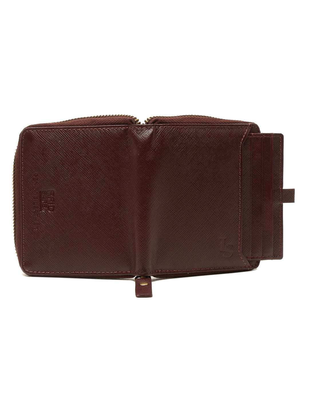 Rosewood Italian Zipper Saffiano Leather Wallet